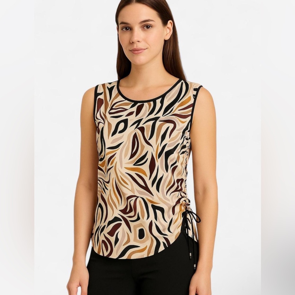 Abstract Patterned Blouse Sleeveless Top